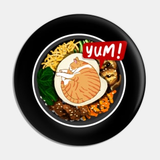 Cat in ramen bowl Pin