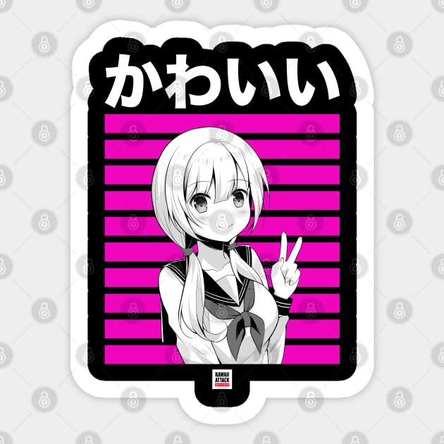 I Love Anime Cute Japanese Kawaii Anime Girl - Anime - Sticker
