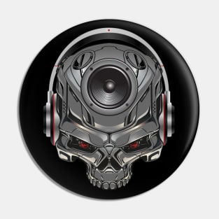 Bass Music Skull Pin