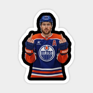 Leon Draisaitl MEMEM MIDDLE FINGER Magnet
