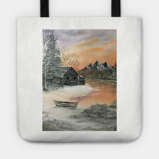 Log Cabin and Canoe Tote