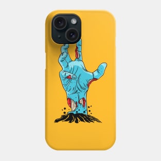 Creepy Zombie Cartoon Hand Rising from the Grave Phone Case