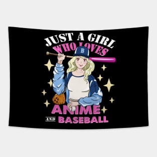 Funny Women Loves Playing Baseball Baseballer Sports Athlete Tapestry