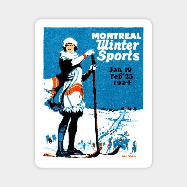 1924 Montreal Winter Sports Magnet by historicimage