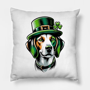 American Foxhound Portrait for Saint Patrick's Day Pillow