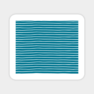 Mosaic Blue & White Handdrawn Stripe Magnet