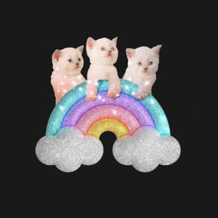 Cute Glitter Rainbow Kittens Meowgical T-Shirt