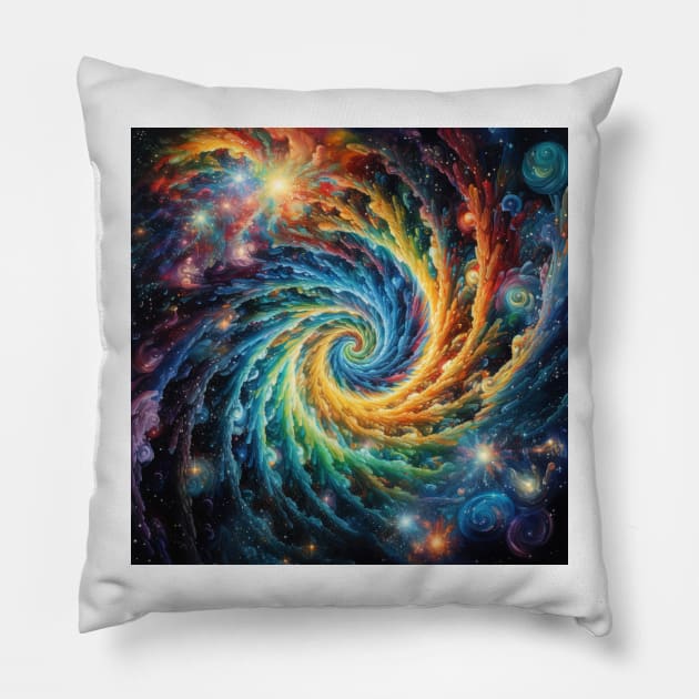 Iridescent Spiral Pillow by 2088DesignLab