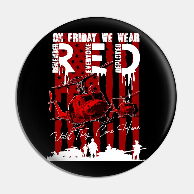 On Friday We Wear Red American Flag Military Supportive Pin by aeroloversclothing