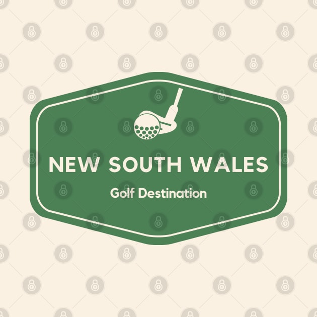 New South Wales Australia - Golf Course Travel Destination Logo by Vintage-TM