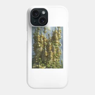 Fantasy Forest Golden Castle Tree Mountain Structure Parnassus Phone Case