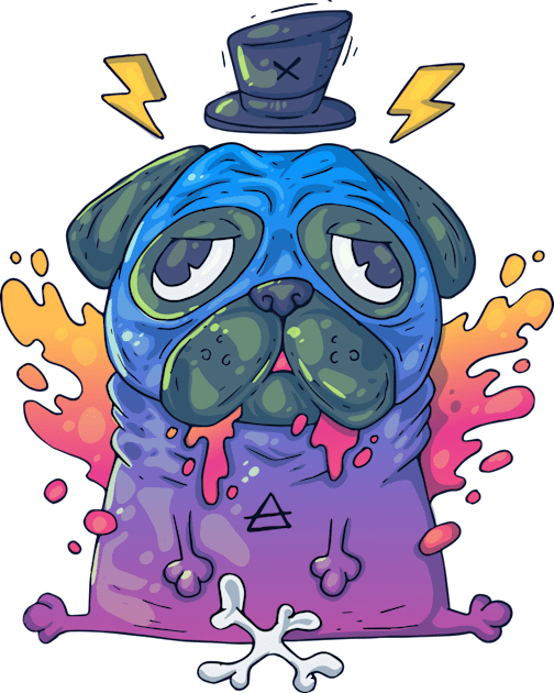 dug pug cool cartoon Kids T-Shirt by Mako Design 