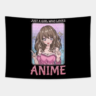 Just A Girl Who Loves Anime - Chibi Kawaii Cosplay Tapestry