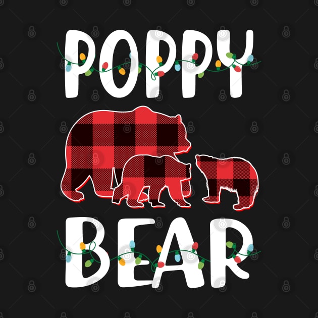 Poppy Bear Red Plaid Christmas Pajama Matching Family Gift by intelus