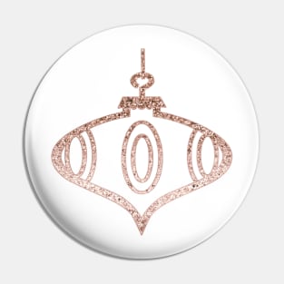 Sparkling rose gold christmas bauble Pin