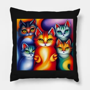 Colorful cats Pillow