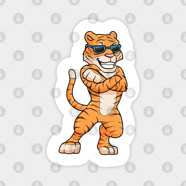 Cool tiger with sunglasses Magnet by Markus Schnabel