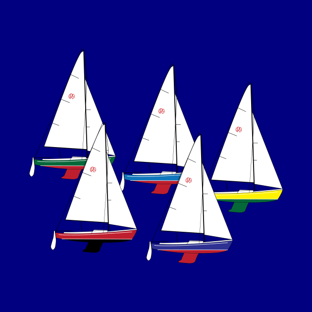 Rhodes 19 Sailboats Racing by CHBB