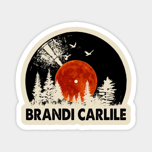 Brandi Name Record Music Forest Gift Magnet by Mountain River Landscape