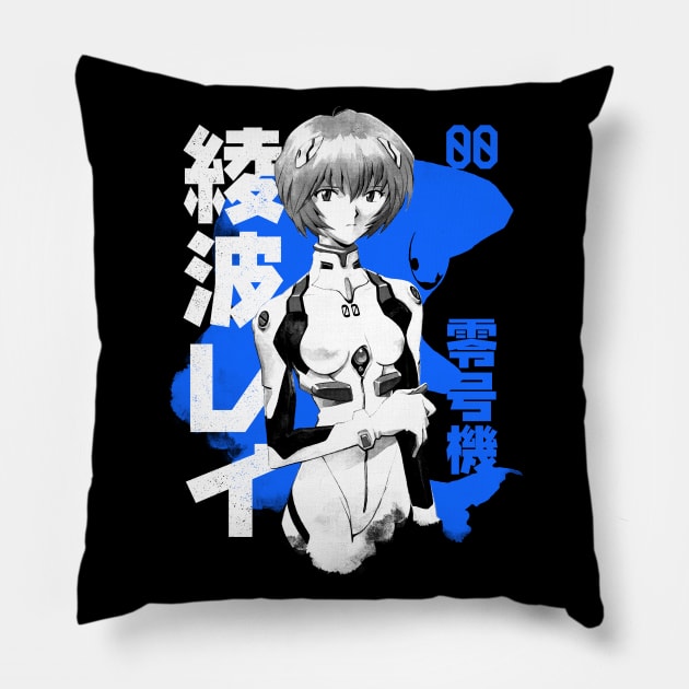 EVA Pilot 00 (white b) Pillow by geekingink