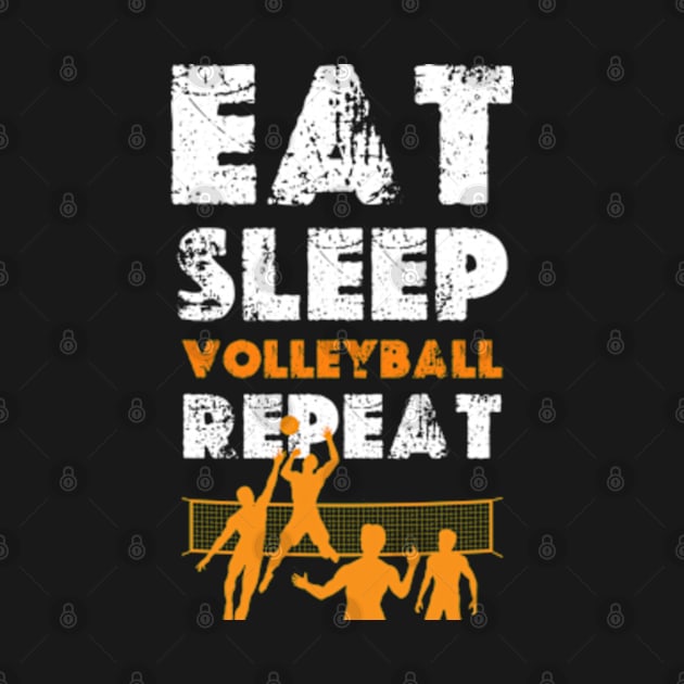 eat sleep volleyball repeat by graphicaesthetic ✅