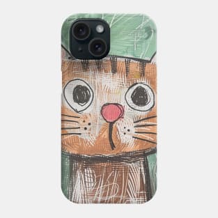 Funny Tabby Cat Portrait for Cat Lovers Gift Phone Case