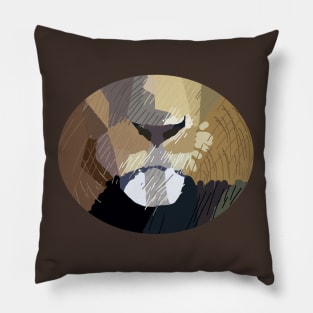 Lion Mouth Abstract Face Pillow