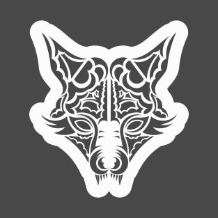 Fox Face Contour Fantasy Artsy Animals Style T-Shirt