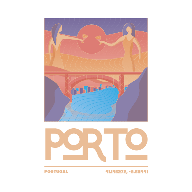 Porto, Portugal Travel Poster by JDP Designs