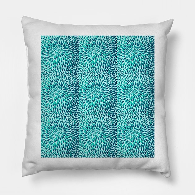 Turquoise Teal Mermaid Pillow by YollieBeeArt