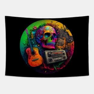 Guitar skull Tapestry