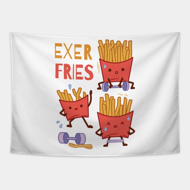 Fries Exer  Fries   P R t shirt Tapestry by LindenDesigns
