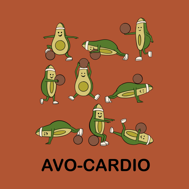 AVOCARDIO Avocado Cardio Funny Vegan Workout Gift by basselelkadi