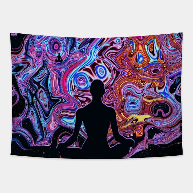 The Meditator - Phychedelic Design 1 Tapestry by Crazydodo