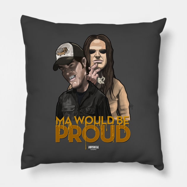 Bo & Vincent Sinclair Pillow by AndysocialIndustries