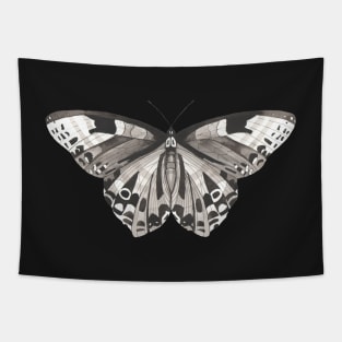 Butterfly, black and white on cream background. Tapestry