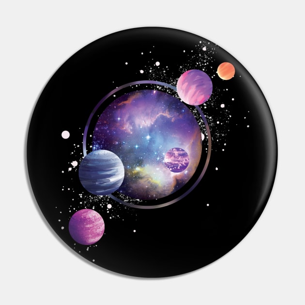 Galaxy Burst, Planet Art, Astronomy Gift, Galaxy Art, Astronaut Gift, Galaxy Space and Planets, Solar System Pin by Mia Delilah