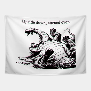 Upside down, turned over. Ankylosaurus Scolosaurus vintage Tapestry