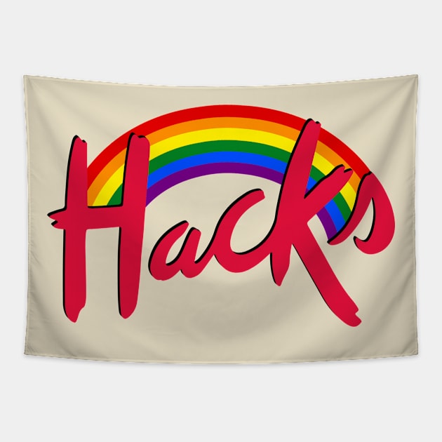 Hacks Pride Rainbow Tapestry by Emmikamikatze