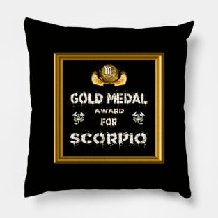 Scorpio Birthday Gift Gold Medal Award Winner Pillow