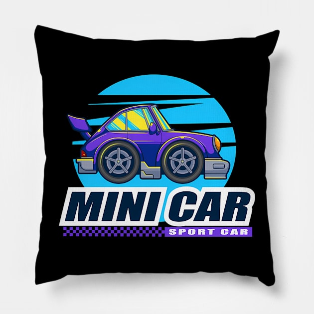 Mini Car Sport Car Pillow by OrigamiOasis