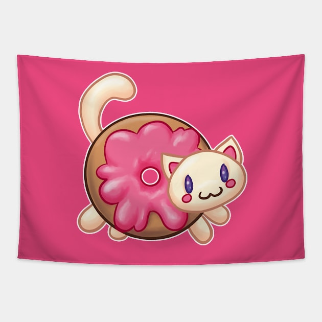 Donut Cat (catfood series) Tapestry by klawzie