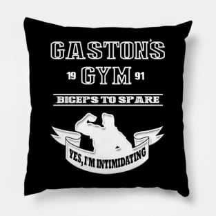 Gaston's Gym White Pillow