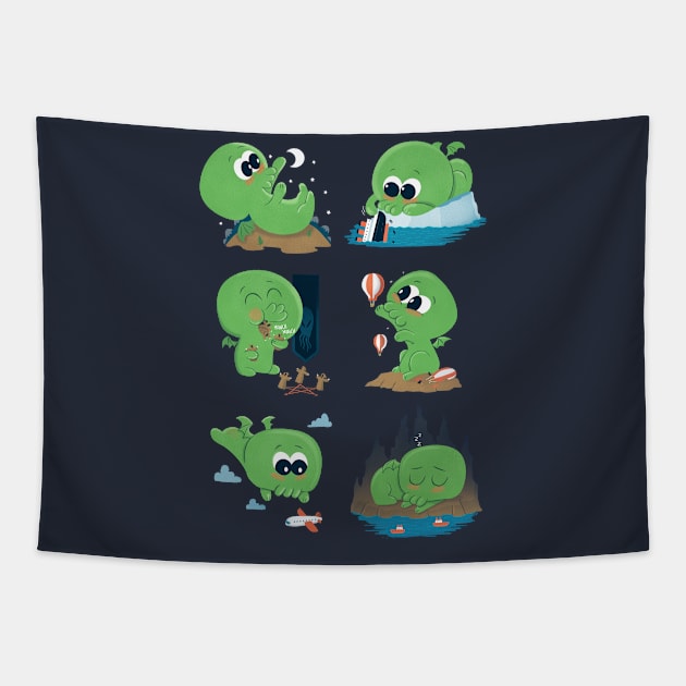 Cutethulhu Tapestry by Queenmob