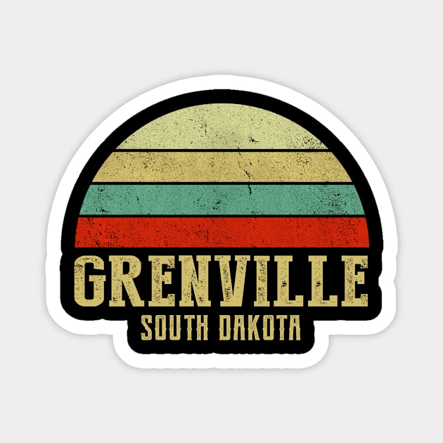 GRENVILLE SOUTH DAKOTA Vintage Retro Sunset Shirt Magnet by LIPTIN