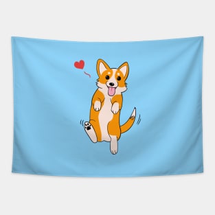 Happy Corgi dog Tapestry