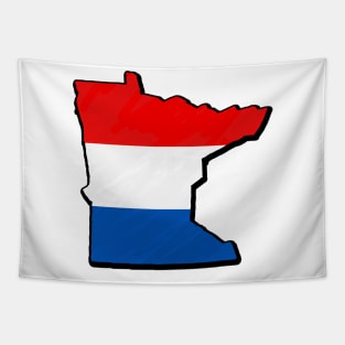 Red, White, and Blue Minnesota Outline Tapestry