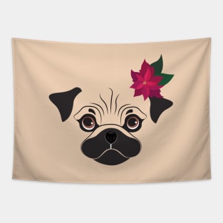 Pug, cute dog Tapestry