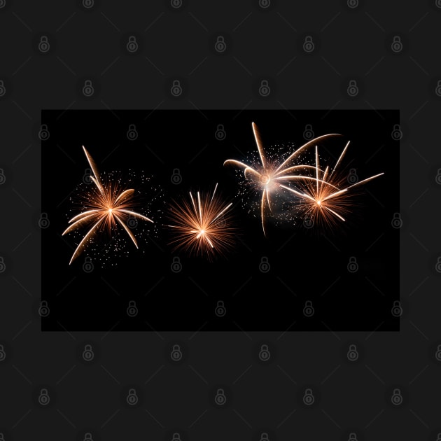 Four white sparkly fireworks by Woodys Designs
