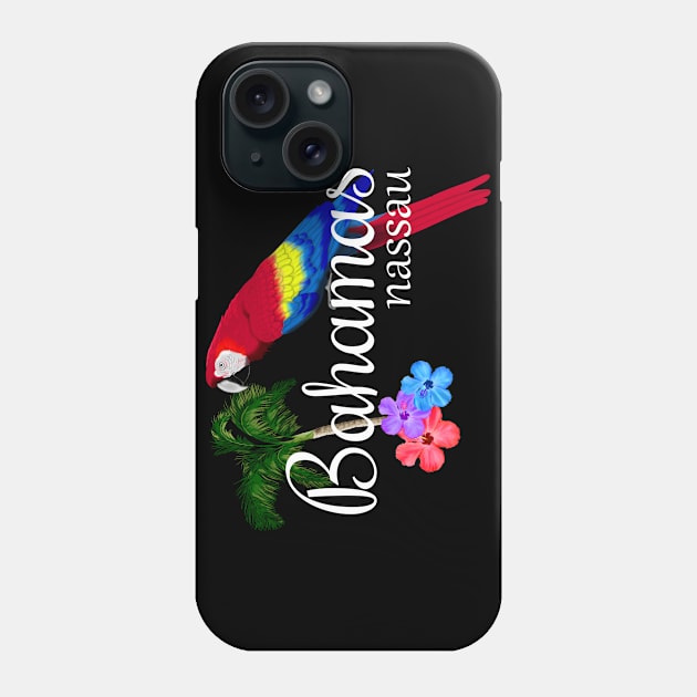 Nassau Bahamas Tropical Island Parrot Phone Case by macdonaldcreativestudios